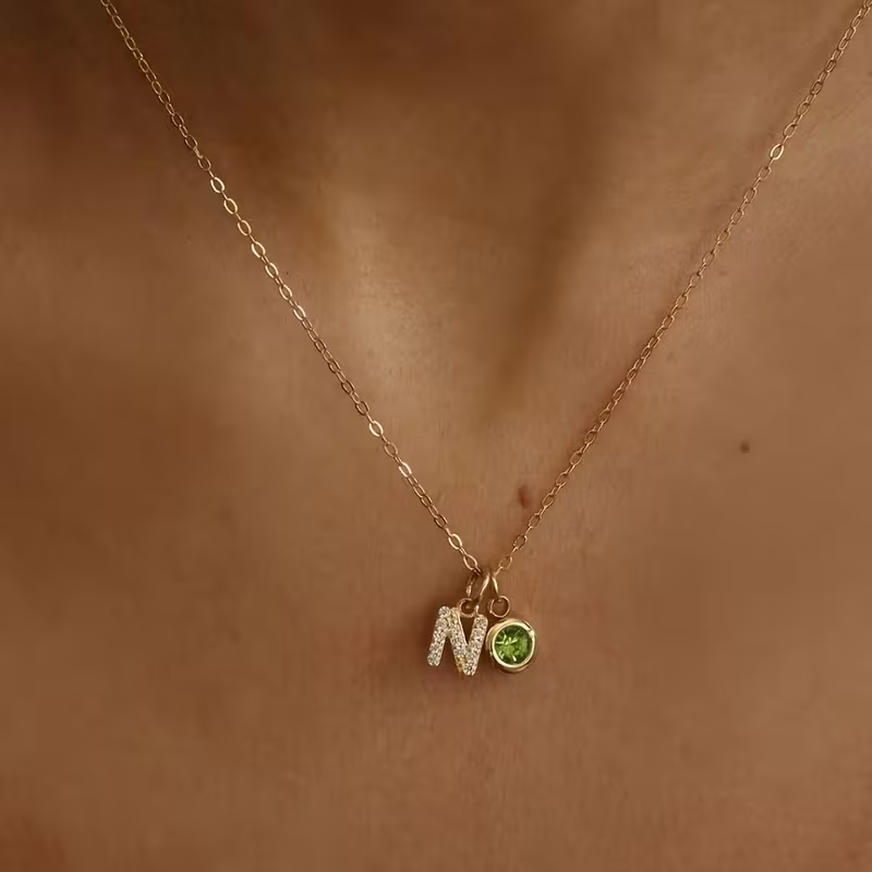 Custom Name Necklace Stainless Steel - Индивидуальное ожерелье с инициалами A-Z для