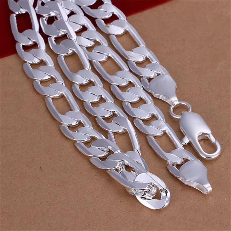 Мужское ожерелье из серебра 92 – обзор и цена Cuban Link Chain 12Mm
