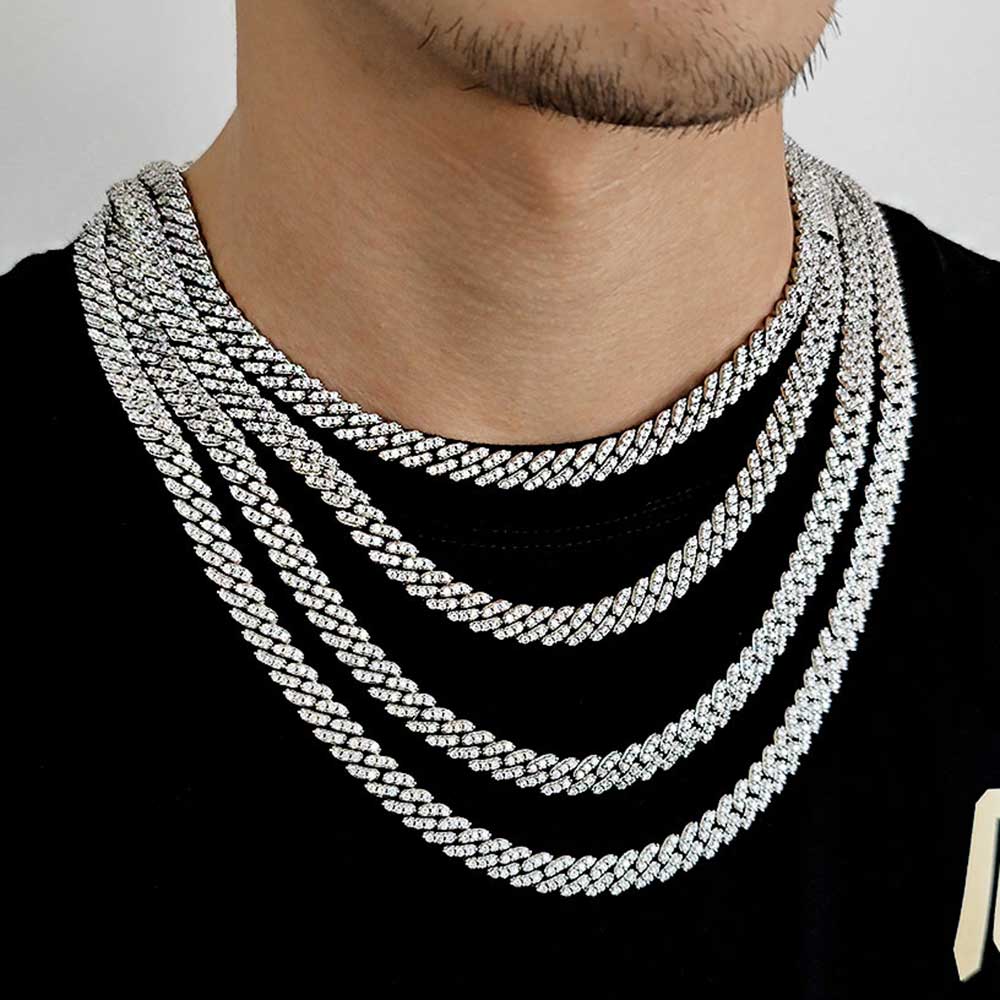 Женское ожерелье с цирконом 8  – обзор и цена Cuban Link Chain 12Mm