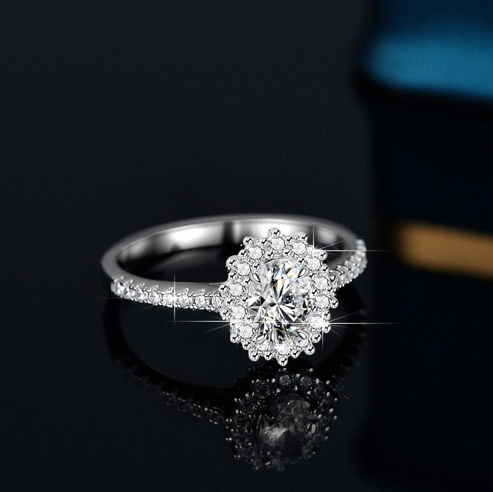 Женское кольцо с пришельчатым  – обзор и цена Moissanite Engagement Ring 1 Carat