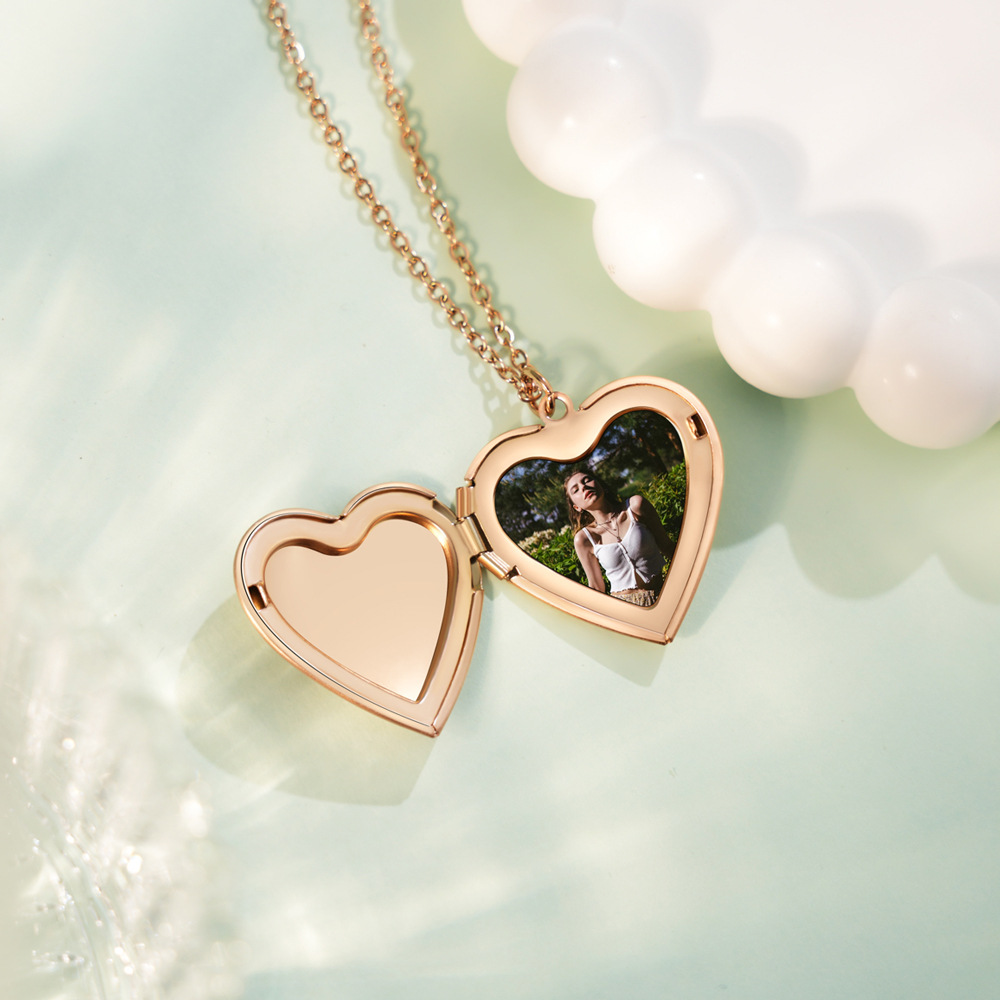 Серебряный цвет, ожерелье с по – обзор и цена Heart Locket Necklace Photo