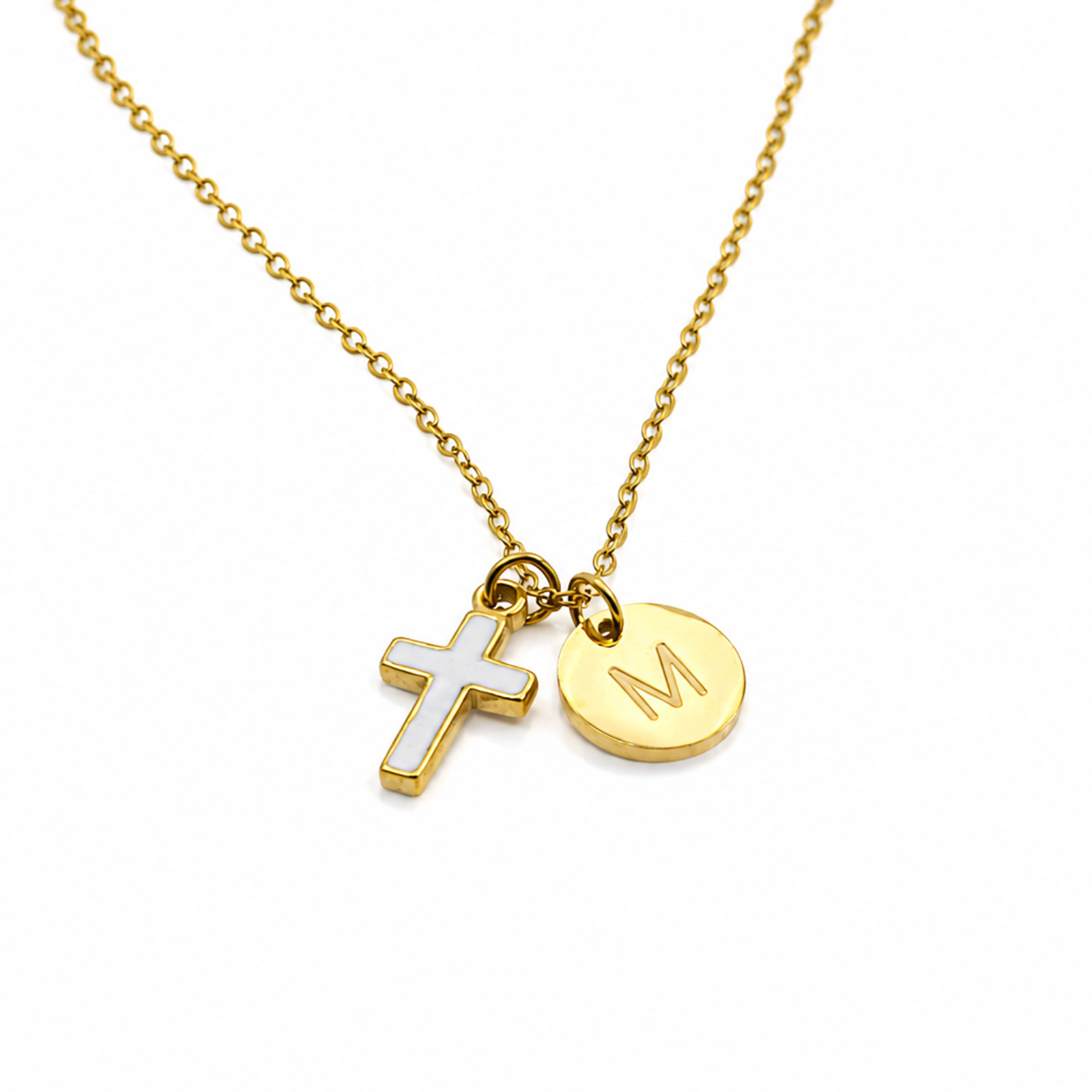 Кулон с инициалом в виде крест – обзор и цена Initial Letter Necklace 18K Gold