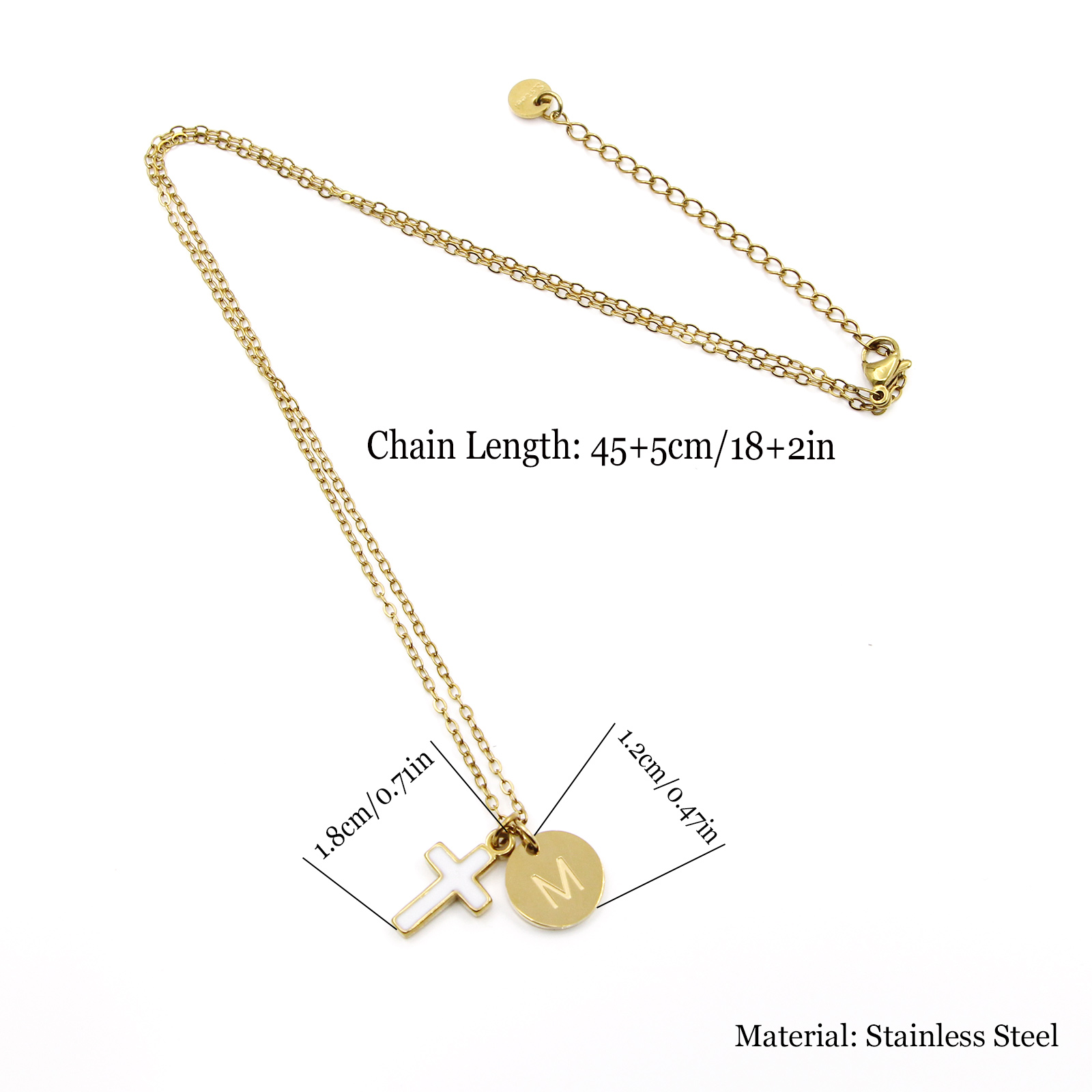 Кулон с инициалом в виде крест – обзор и цена Initial Letter Necklace 18K Gold