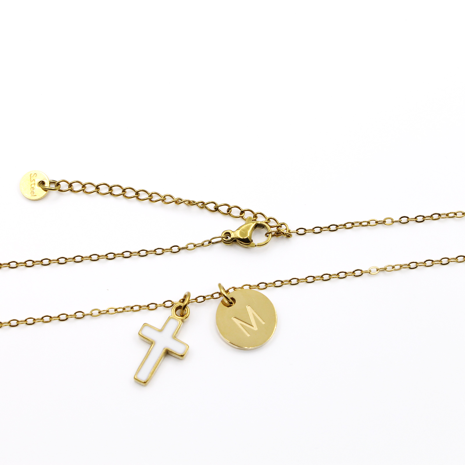 Кулон с инициалом в виде крест – обзор и цена Initial Letter Necklace 18K Gold