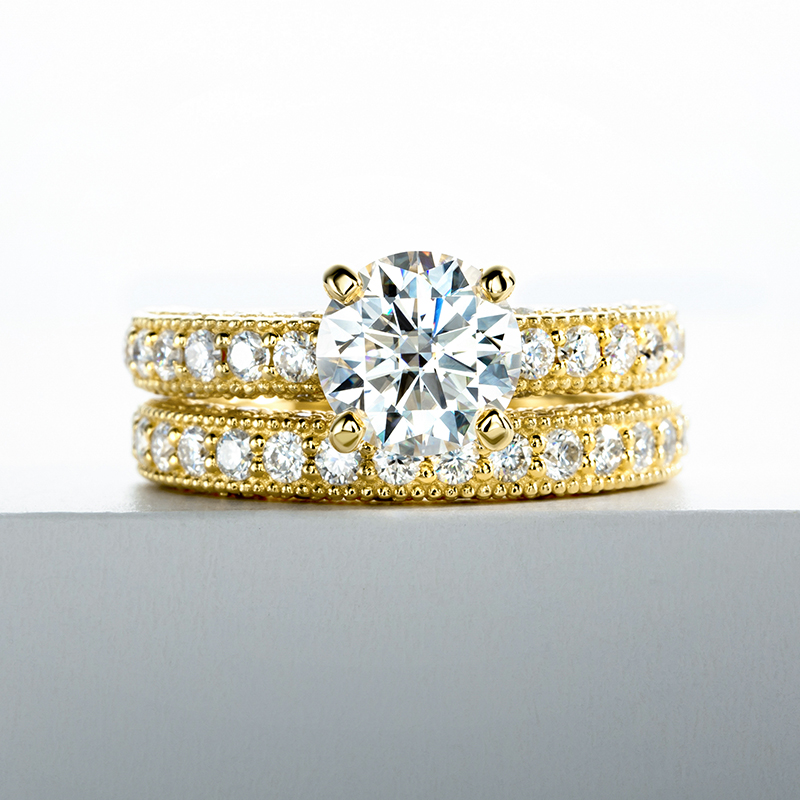 Комплект колец для женщин из с – обзор и цена Moissanite Engagement Ring 1 Carat