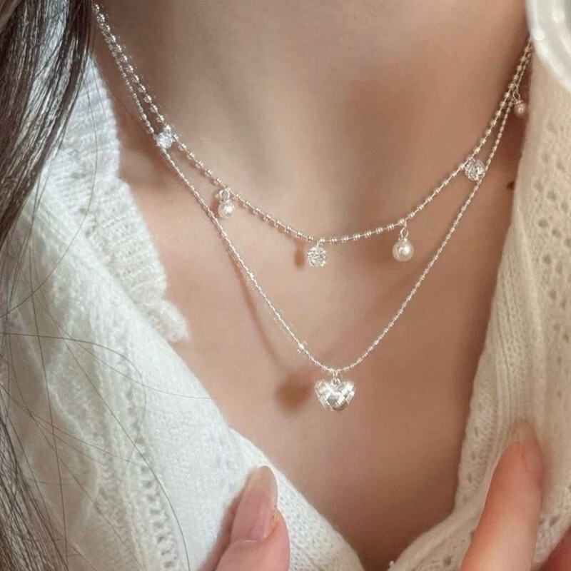 Двухслойное серебряное колье-ч – обзор и цена Layered Pendant Necklace Aesthetic