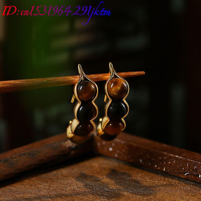 Серьги-гвоздики с тигровым гла – обзор и цена Earrings
