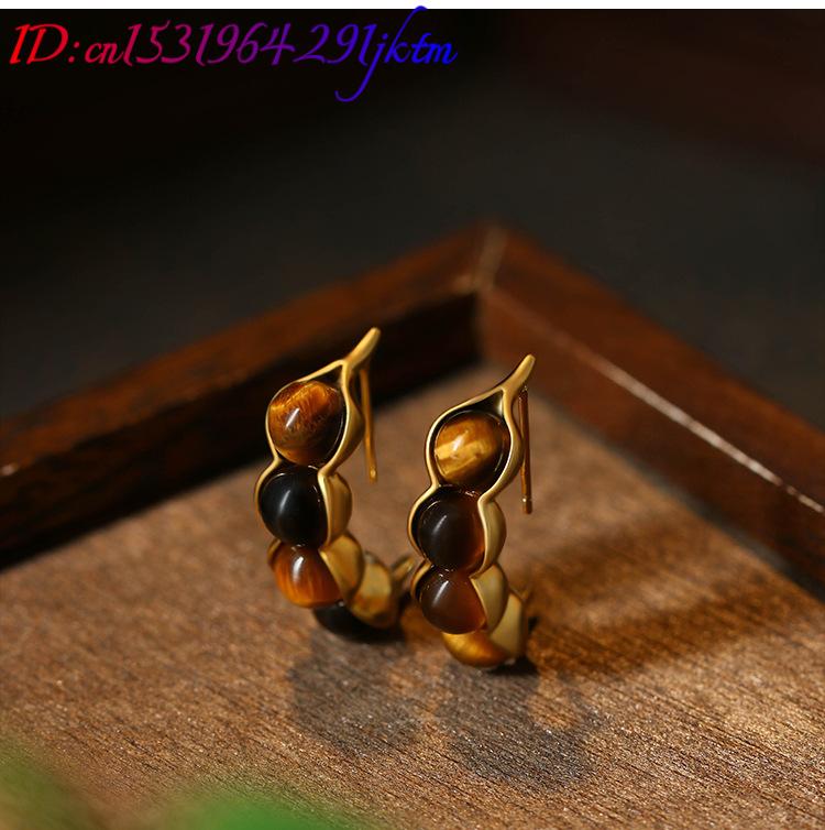 Серьги-гвоздики с тигровым гла – обзор и цена Earrings